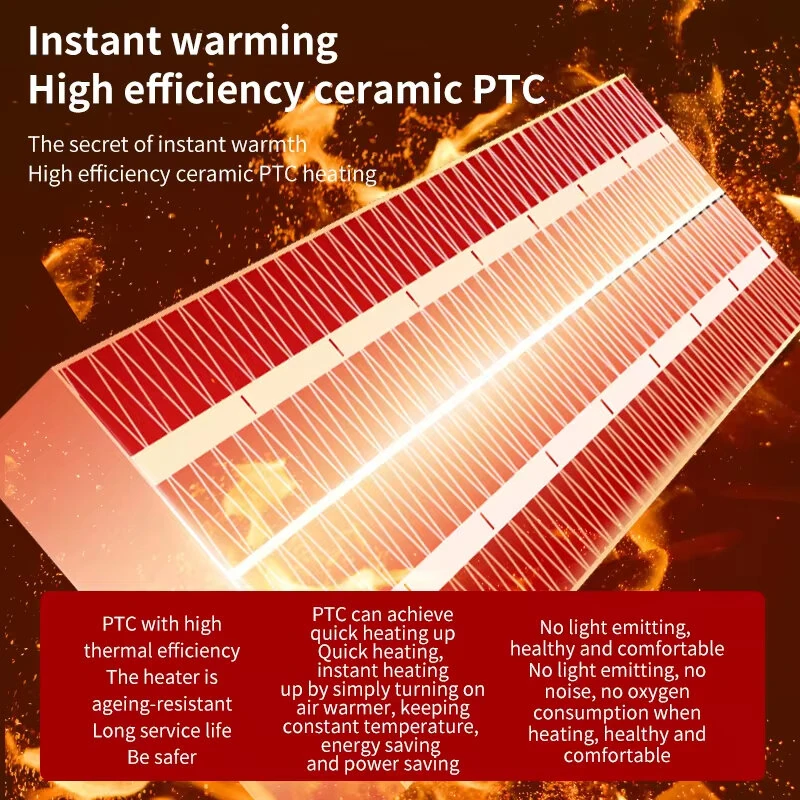 (image for) 500W Electric Portable Heater PTC Ceramic Fast Space Heater Overheating Tip Over Protection 3S Heating Space For Home Office